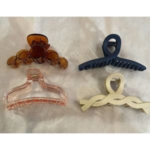 Set Of Four Assorted Medium Hair Claws Clips All Hair Types